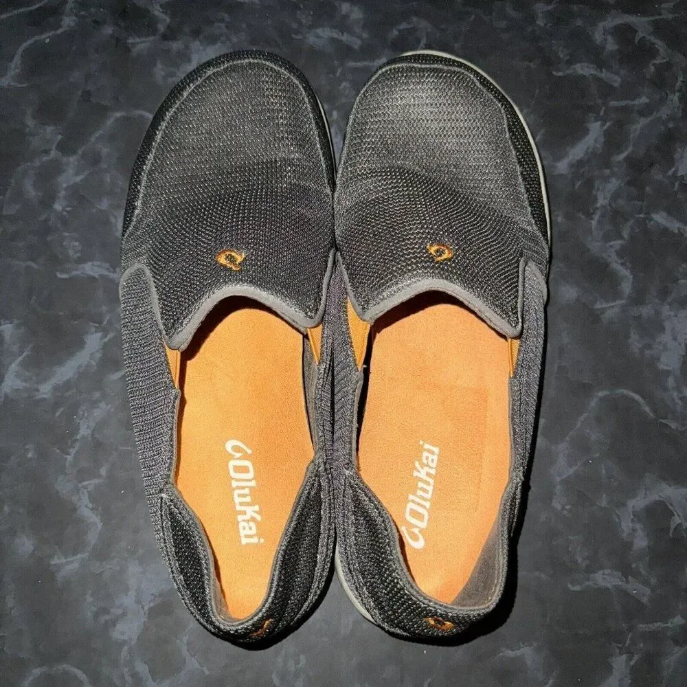 Olukai Nohea Mesh Slip On Grey Casual Beach Loafer Sneakers Shoes Mens Size 8